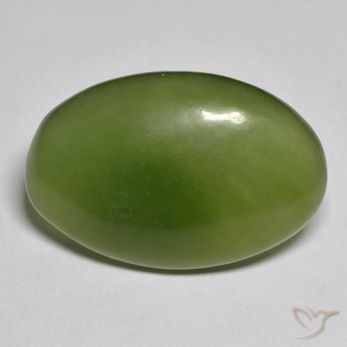 14.01ct Naturel Vert terreux Serpentine, ovale, Translucide