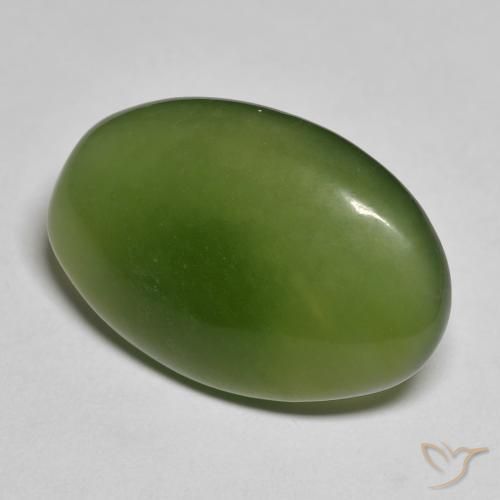 Serpentine Vert terreux naturelle ovale, 14.01 ct, Translucide