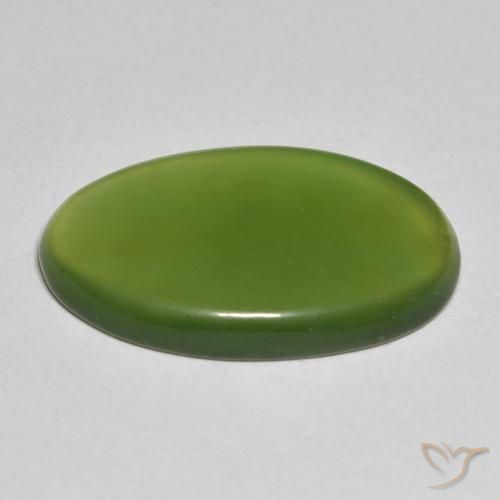 Serpentine Vert foncé naturelle ovale, 11.43 ct, Translucide