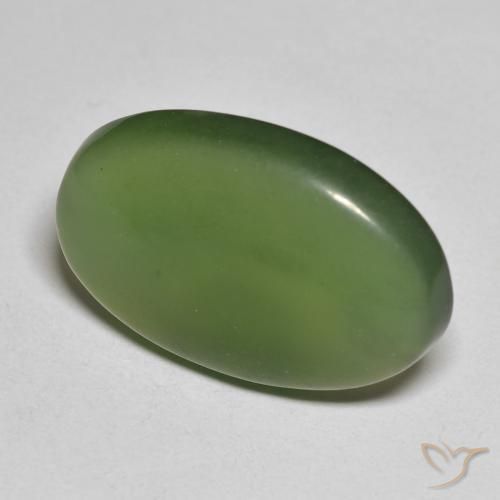 Serpentine Vert foncé naturelle ovale, 13.43 ct, Translucide