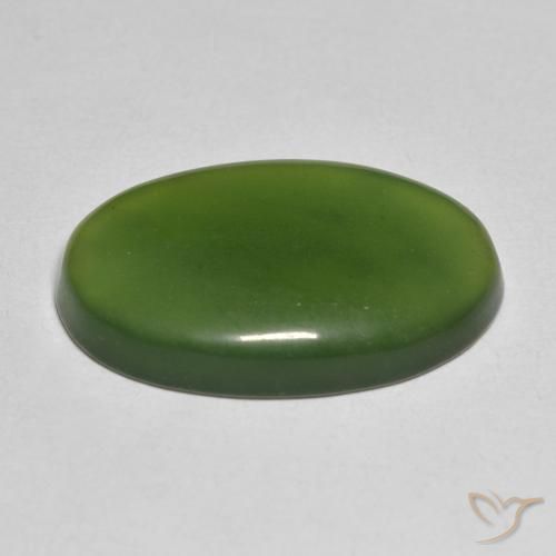Serpentine Vert foncé naturelle ovale, 13.43 ct, Translucide