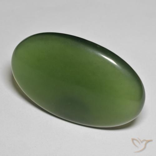 Serpentine Vert foncé naturelle ovale, 46.66 ct, Translucide