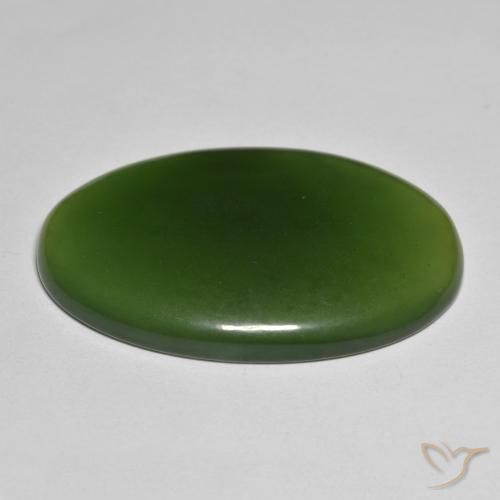 Serpentine Vert foncé naturelle ovale, 46.66 ct, Translucide