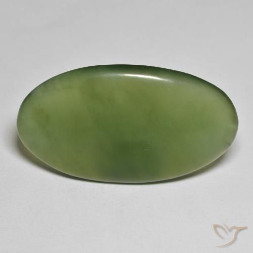 30.45ct Naturel Vert algues marines Serpentine, ovale, Translucide
