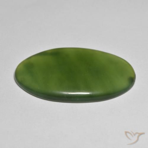 Serpentine Vert algues marines naturelle ovale, 30.45 ct, Translucide