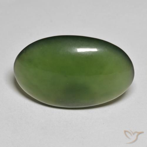 18.55ct Naturel Vert algues marines Serpentine, ovale, Translucide