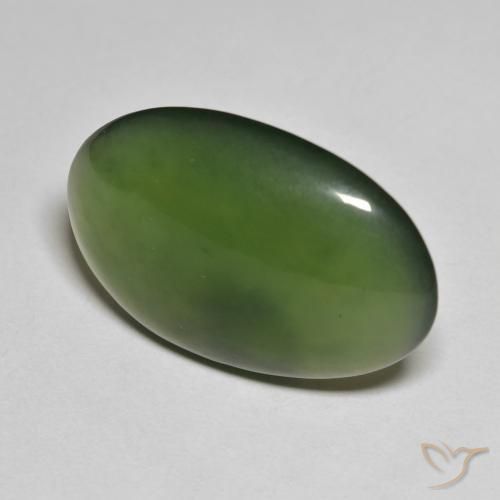 Serpentine Vert algues marines naturelle ovale, 18.55 ct, Translucide