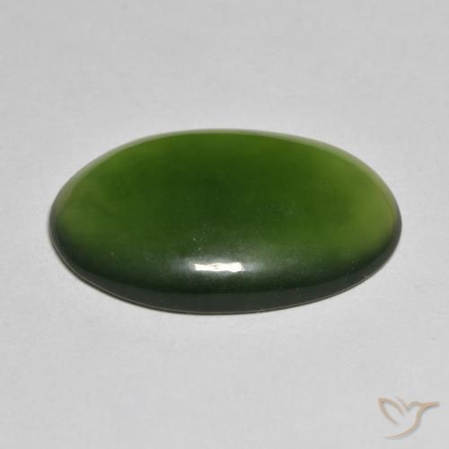 Serpentine Vert algues marines naturelle ovale, 18.55 ct, Translucide