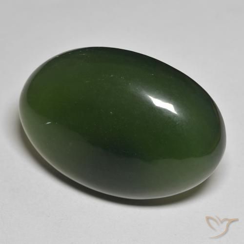 Serpentine Vert foncé naturelle ovale, 45.87 ct, Translucide