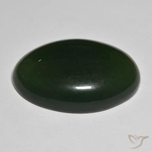 Serpentine Vert foncé naturelle ovale, 45.87 ct, Translucide