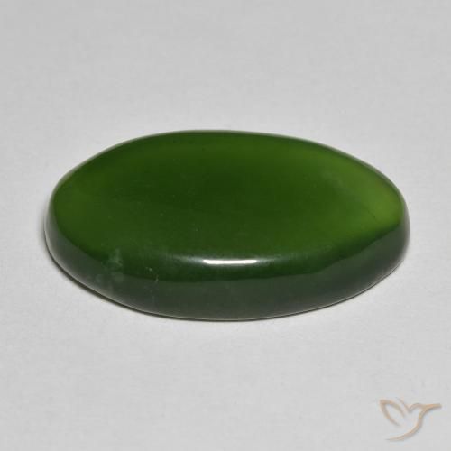 Serpentine Vert algues marines naturelle ovale, 22.15 ct, Translucide