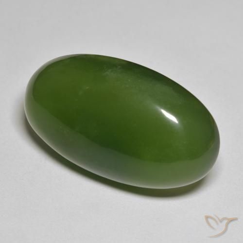Serpentine Vert foncé naturelle ovale, 32.92 ct, Translucide