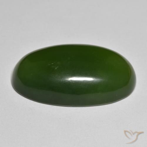 Serpentine Vert foncé naturelle ovale, 32.92 ct, Translucide