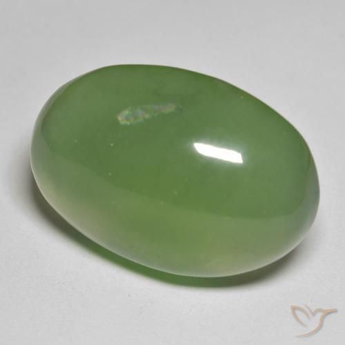Serpentine Vert algues marines naturelle ovale, 49.70 ct, Translucide