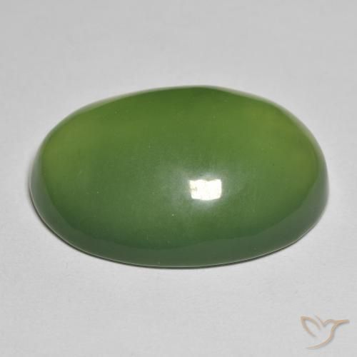 Serpentine Vert algues marines naturelle ovale, 49.70 ct, Translucide