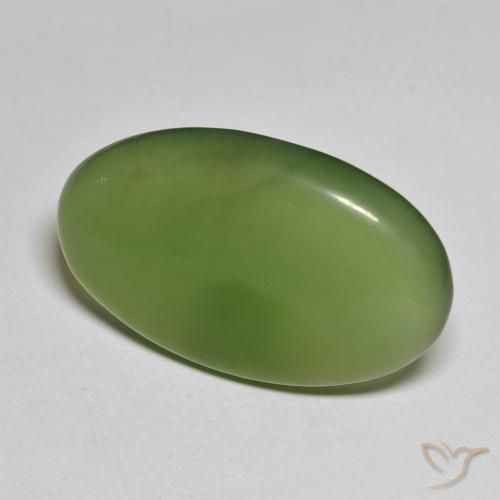 Serpentine Vert algues marines naturelle ovale, 17.09 ct, Translucide