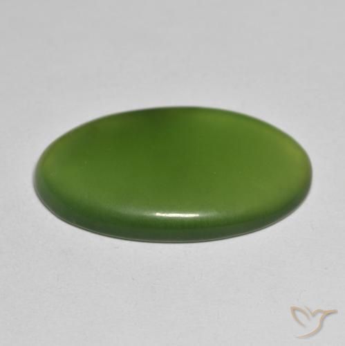 Serpentine Vert algues marines naturelle ovale, 17.09 ct, Translucide