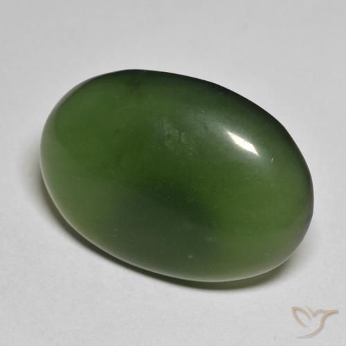 Serpentine Vert foncé naturelle ovale, 20.84 ct, Translucide