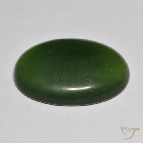 Serpentine Vert foncé naturelle ovale, 20.84 ct, Translucide