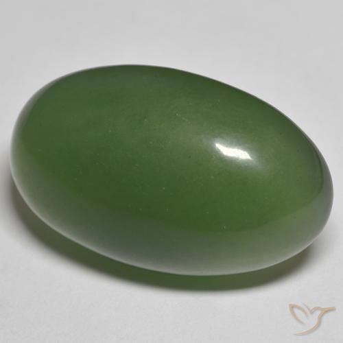 Serpentine Vert foncé naturelle ovale, 27.23 ct, Translucide