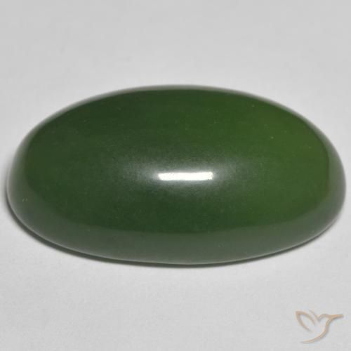 Serpentine Vert foncé naturelle ovale, 27.23 ct, Translucide