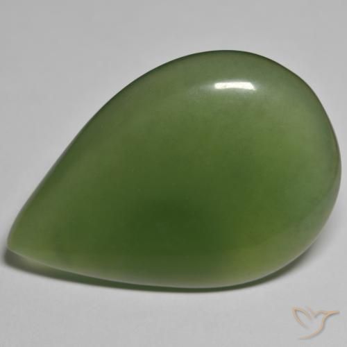 45.23ct Naturel Vert algues marines Serpentine, En forme de poire, Translucide