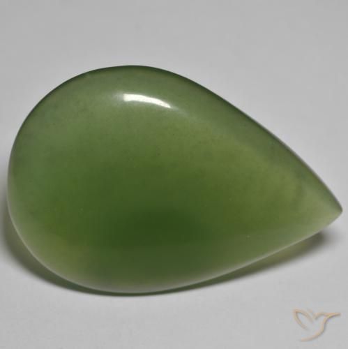 Serpentine Vert algues marines naturelle En forme de poire, 45.23 ct, Translucide