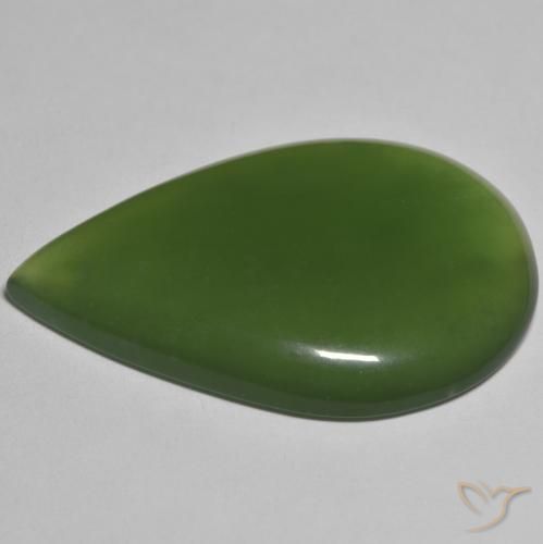 Serpentine Vert algues marines naturelle En forme de poire, 45.23 ct, Translucide