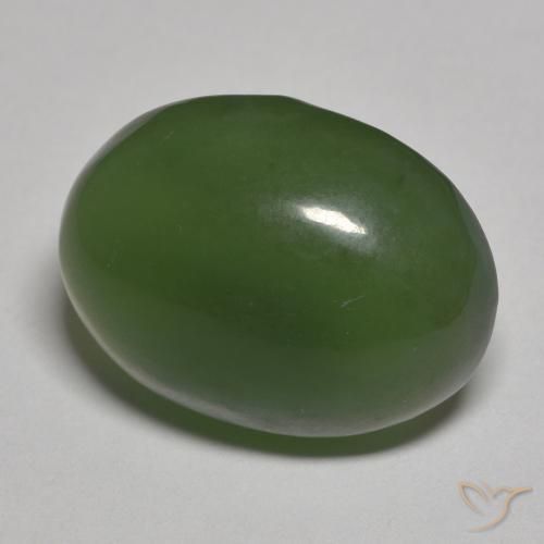 Serpentine Vert algues marines naturelle ovale, 14.04 ct, Translucide