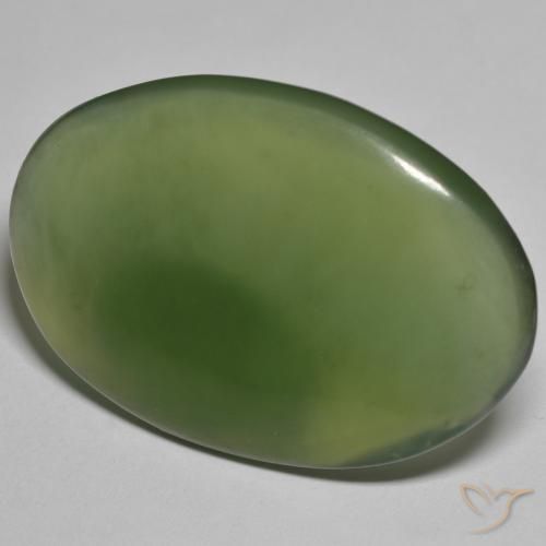 Serpentine Vert foncé naturelle ovale, 29.48 ct, Translucide