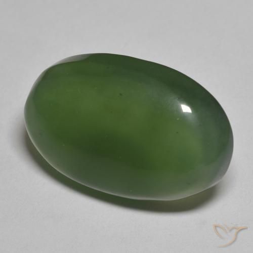 Serpentine Vert algues marines naturelle ovale, 13.02 ct, Translucide