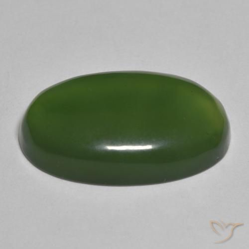 Serpentine Vert algues marines naturelle ovale, 13.02 ct, Translucide