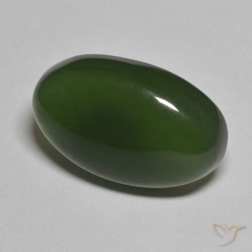Serpentine Vert algues marines naturelle ovale, 12.07 ct, Translucide
