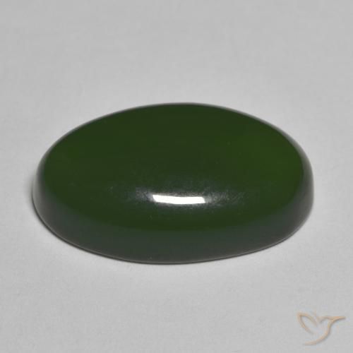 Serpentine Vert algues marines naturelle ovale, 12.07 ct, Translucide