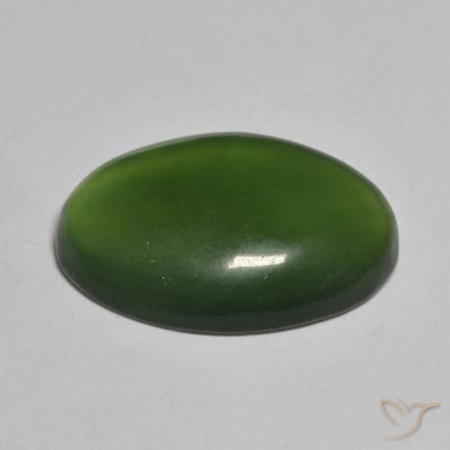 Serpentine Vert algues marines naturelle ovale, 9.54 ct, Translucide