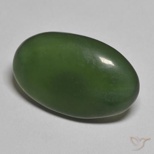 Serpentine Vert foncé naturelle ovale, 10.20 ct, Translucide