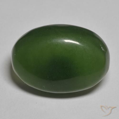 14.10ct Naturel Vert foncé Serpentine, ovale, Translucide