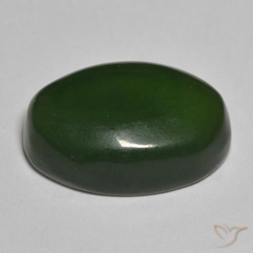 Serpentine Vert foncé naturelle ovale, 14.10 ct, Translucide