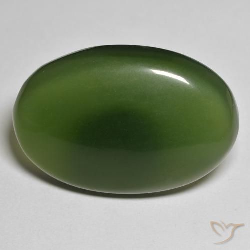 30.40ct Naturel Vert algues marines Serpentine, ovale, Translucide