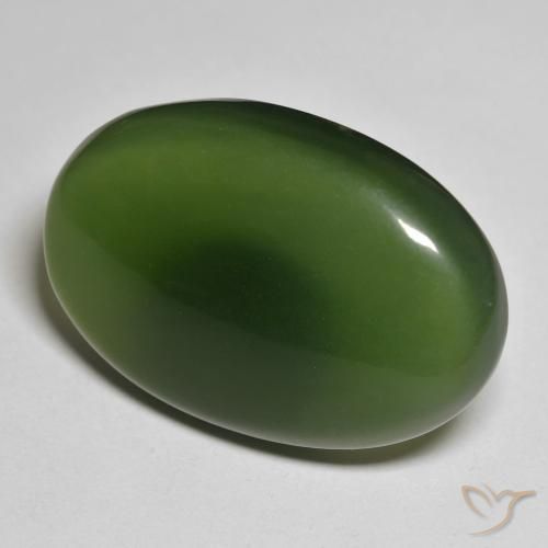 Serpentine Vert algues marines naturelle ovale, 30.40 ct, Translucide