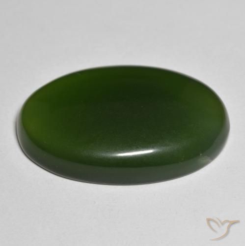 Serpentine Vert algues marines naturelle ovale, 30.40 ct, Translucide