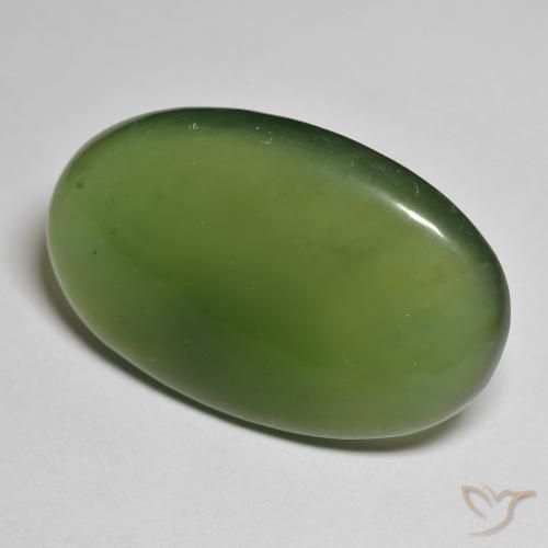 Serpentine Vert algues marines naturelle ovale, 29.57 ct, Translucide
