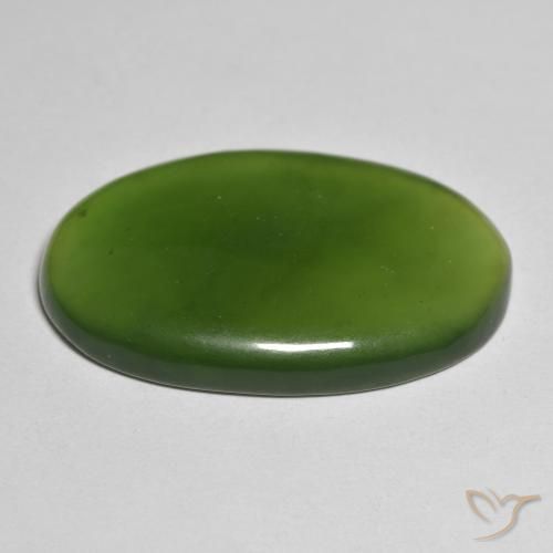 Serpentine Vert algues marines naturelle ovale, 29.57 ct, Translucide