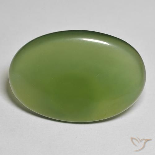23.14ct Naturel Vert algues marines Serpentine, ovale, Translucide