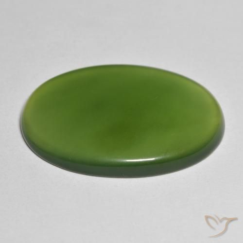 Serpentine Vert algues marines naturelle ovale, 23.14 ct, Translucide