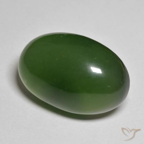Serpentine Vert foncé naturelle ovale, 23.28 ct, Translucide