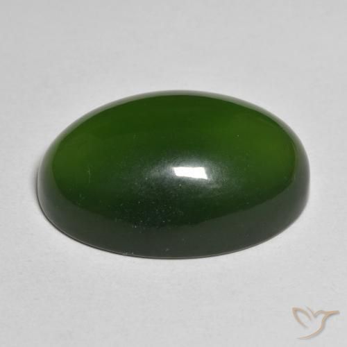 Serpentine Vert foncé naturelle ovale, 23.28 ct, Translucide