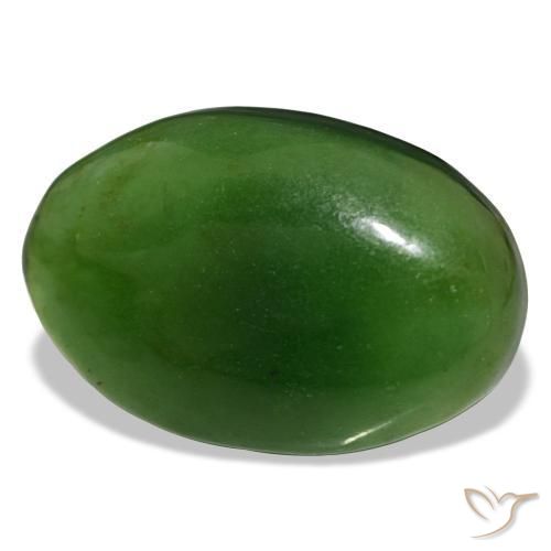 Serpentine vert naturelle coupe ovale, 11,27 ct, transparent