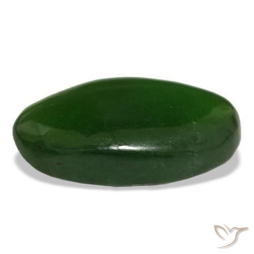 Serpentine vert naturelle coupe ovale, 11,27 ct, transparent