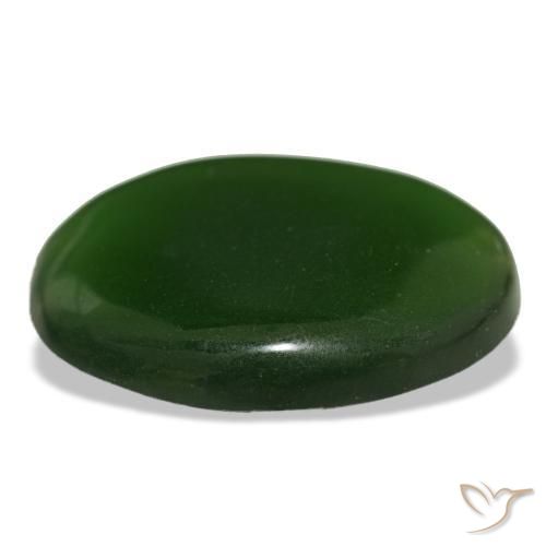 Serpentine vert naturelle coupe ovale, 19,15 ct, transparent